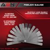 ABN Universal Standard SAE and Metric Offset Valve Feeler Gauge 16-Piece Blade Tool for Measuring Gap Width/Thickness