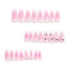 Nail Apparel Y2K Long Coffin Cute Kawaii Press on Nails 3D Cartoon Pink Glitter Rhinestone Heart Pearl Bow Long Ballet Trapezoid Fake Nails 24Pcs (Jelly Pink Kitty 3D Heart)