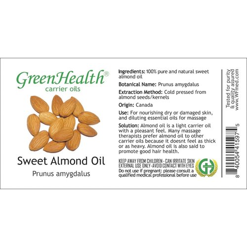 Sweet Almond Oil 100% Pure, 4 OZ(120ml) w/A Free Black Disc Cap