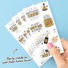 Big Dot of Happiness Happy Birthday Gold Temporary Tattoos for Adults, Birthday Party Favors, Night Out Accessory, Black and Gold Party Supplies, 12 Sheets