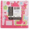 Amscan One Wild Girl 1st Birthday Luncheon Napkins, 6.5", Pink