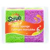 SCRUBIT Cellulose Scrub Sponge - Kitchen Cleaning Sponges for Dishes,Pans,Pots & More- 6 Pack Dishwashing Sponges - Colors and Packaging May Vary