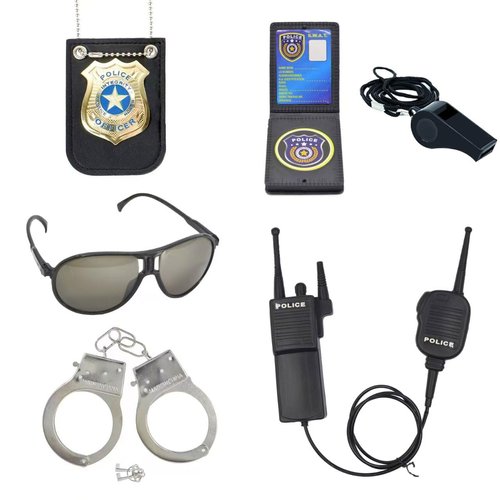 QPCOS Police Costume for Kids, Cop Costume Outfit Set for Halloween Role-playing, Carnival Cosplay, Themed Parties (Police, Medium)