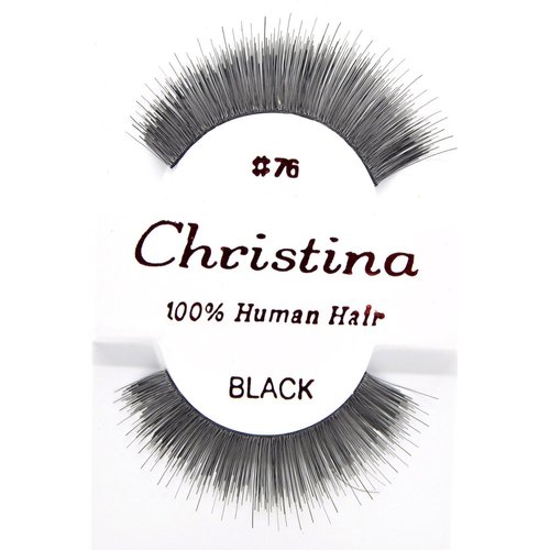 12packs Eyelashes - #76 Christina 100% Human Hair Fake Eyelashes