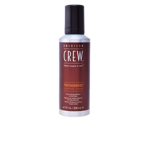 Men's Hair Control Foam by American Crew Techseries, Like Hair Gel with Long Lasting Hold, 6.7 Fl Oz