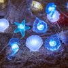 Ocean Themed Marine Life Lights,Beach Sea String Lights, Beach Aquarium Décor Sea Turtle Seahorse Starfish Giant Clam String Lights, Battery or USB powered,10ft 30 LEDs Themed Marine Life Lights (B)