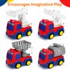 Cars Toy for 18m+ Years Old - 4 Pack Toys Car Set Push and Go Friction Powered Fire Truck Rescue Vehicle with Play Mat Construction Vehicles Toys for Toddler Boys Baby Gift