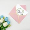 5x7 Envelopes for Invitations with Gold Border, 50 Pack A7 Envelopes with V-Flap, Self Seal Greeting Card Gift Card Envelopes Invitation Envelopes for Wedding, Graduation, Baby Shower, Party (Pink)