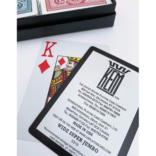 KEM Arrow Red and Blue Bridge Size Jumbo Index Playing Cards Height: 3.63" , Width: 2.38", Depth: 0.69