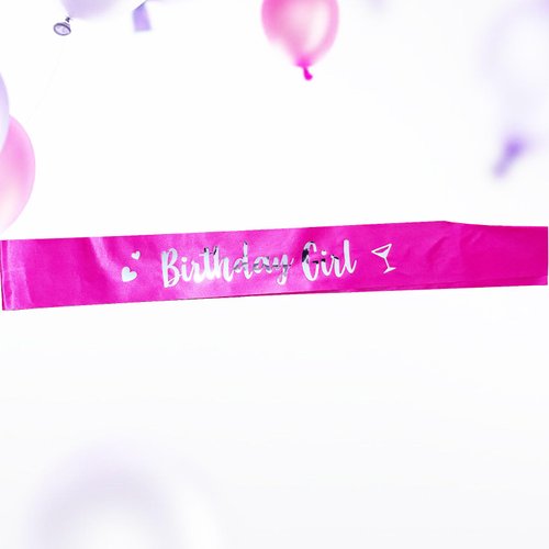 Generic Birthday Girl Sash, Birthday Sash for Girls, Birthday Girl Sash for Women, Birthday Gifts for Women, Hot Pink and Silver Birthday Party Decorations and Supplies