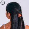 TELETIES - Tiny Open Claw Clip - Strong Grip, Bendable Teeth, Comfortable Open Cutout Design - Ideal for Thin Hair, Kids, Half-up Hairstyles - For All Hair Textures - Summer Accessory - Coral