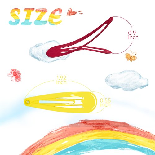 COCPLOK 120 Pcs Colorful Snap Hair Clips Hair Barrettes for Girls,Clips Candy Color Hair Accessories for Kids Teens, Toddlers,Women(30 Colors)