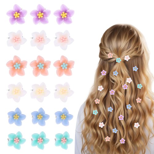 20Pcs Tiny Flower Hair Clips for Hair, Flower Clips Colorful Hair Accessories,Hair Flowers Floral...