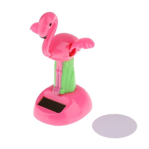 FRECI Car Dashboard Bobblehead Toy Bobble Head Flip Flap Toys Dancing Dancer Toys Home Decorative Figurines Ornament - Flamingo
