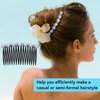 MARY LAVENDER Side Hair Comb for Girls Women Hold Bangs Hair Twist Comb French Twist Hair Pin Clips Hair Accessories Decorative Comb 5pcs