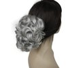 Wiginway Hair Ponytail Hair Piece for Women Ponytail, Clip in/on Hair Pieces, Curly Wavy Hair Extensions, Silver Grey