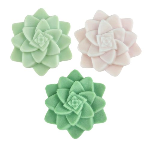 SUCCULENTS BOX Set of 3 Rosette Succulent Soaps (Mix Colors) - Gift Box Ideas - Gift Box for Woman - Gift Box Set - Surprise Box Set