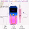 Professional Electric Nail Drill ANGNYA 35000RPM Portable Rechargeable E-File Drill Machine Cordless Nail Drills for Acrylic Nails with 6 Bits Sanding Bands and Dust Brush for Nail Polishing Removing