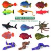 12 Pack Color Changing Sea Animal Toys,Change Color Ocean Animals,Mold Free Bath Toys for Toddlers Kids Ages 4-8,Water Table Toys,Floating Fish,Sea Creatures Themed Party Supplies,Goodie Bags Fillers