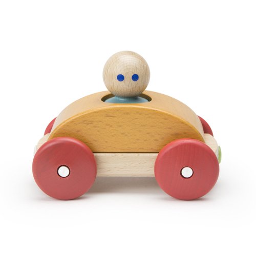 3 Piece Tegu Magnetic Racer Building Block Set, Orange