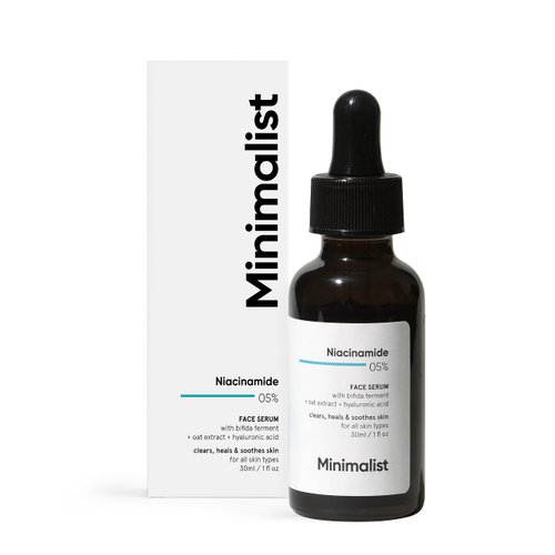 Minimalist 5% Niacinamide Face Serum for Clear Glowing Skin | With 1% Hyaluronic Acid for Hydrati...