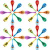 32 Pieces Wooden Fiesta Maracas 8 Designs Cinco De Mayo Noisemaker Mexican Fiesta Party Favors, Music for, Party Decorations for Birthday Shower Taco Tuesday Event