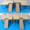 Wooden Hamster Platform with Legs, Small Syrian Hamsters Climbing Platforms with Ramp Kit Wood Ladder Bridge Rat Playing Toy Standing Table Gerbil Cage Accessories