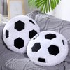 Jetec 2 Pcs Sports Pillow Fluffy Soft Throw Pillow Cute Shaped Sports Decor Round Plush Pillow Sport Theme Cushion Stuffed Pillow for Bedroom Decoration (Soccer)