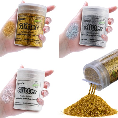 Holographic Ultra Fine Glitter, Face Glitter, 3 Jars Each Glitter Set, 3 Assorted Color Metallic Iridescent Glitter, Cosmetic Body Eye Hair Face Art Fine Glitter, 3.52OZ / Bottle, Total 10.58OZ