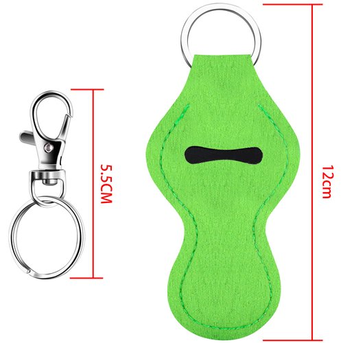 Duufin 16 Pieces Chapstick Holder Keychain Lip Balm Holder Lipstick Keychain Holder Lipgloss Keychains Holder with 16 Pieces Metal Clip Cords for Chapstick Tracker and Safeguard, 15 Color