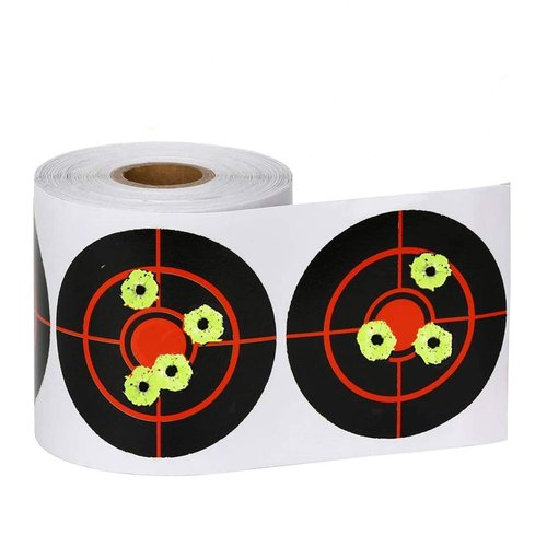 GearOZ Splatter Target Stickers, 3 Inch Reactive Paper Targets, 250 Pcs Adhesive Shooting Targets with Fluorescent Green Impact for BB Gun, Pellet Gun, Airsoft, Rifle Shooting Practice