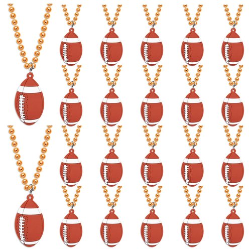 KeeStar 24 Pack Rugby Necklace Party Favors for Sports Themed Baby Shower, Birthday Party Goodie ...