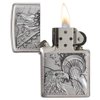 Zippo Patriotic Eagle Brushed Chrome Emblem Pocket Lighter
