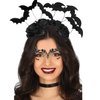 Halloween Black Bat Headband and Black Face Gem Bat Mask or Women Bat Halloween Dress Up Costume Accessories (Bat B)