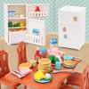 Dollhouse Furniture Set for Kids Toys Miniature Doll House Accessories Pretend Play Toys for Boys Girls & Toddlers Age 3+ with The Dining Room