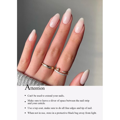 AutyaMee Semi Cured Gel Nail Strips (Jelly White)-20 PCS Gel Nail Stickers | Gel Nail Wraps | UV Light Required, Salon Quality & Easy to Use