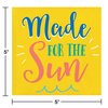 Creative Converting Made for the Sun Beverage Napkins, 5", Blue, White, Red, and Yellow