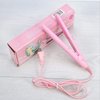 Ceramic Mini Hair Curler Straightener Flat Iron for Short Small Curling Tiny Irons Travel Size Bangs 2 in 1 Straightener Tourmaline Plate Beauty Heating Heats Up Fast (Pink)