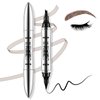 Boobeen Dual Ended Liquid Brow Pen, Waterproof Eye Liner, 2-in-1 Eyebrow Pencil with 4 Micro Fork Tip, Create Long Lasting Makeup for Brows