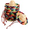 Frcctre 12 Pack Mini Mexican Hat Natural Straw Sombrero Party Hats, 5.5 Inch Carnival Mexican Birthday Cinco de Mayo Party Decoration Costume Hats for Kids Dolls Pets