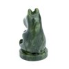 gemshan Hippo Statue Hand Carved Art Natural GreenJade Animal Figurine for Home Office Decoration with Luck