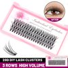 Dedila 8/10/12/14/16/17/18/20mm 60pcs 20 Root Grafting Individual False Eyelashes Mink Natural Long Eye Lashes Cluster Extension Makeup Beauty Fake Eyelash (16MM)