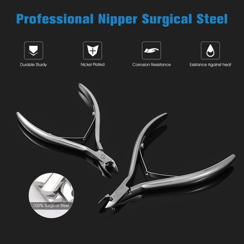 FERYES Cuticle Clipper Professional Manicure and Pedicure Cuticle Remover Tools, Medical Grade Stainless Steel Cutial Cutter, 6mm Jaw- 1 Piece (Silver)