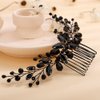Rumtock Gothic Black Rhinestones Hair Comb Women Girls Handmade Hair Piece Wedding Bridal Side Headpiece Banquet (Black)