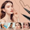 Microblading Eyebrow Pen Waterproof - Eyebrow Pencil Magical 2-in-1 Dual-Ended Eye Brow Pencils for Women with 4-Fork-Tip & Precise Brush-Tip & Eyebrow Brush, Natural Hair Like Strokes (Dark Brown)