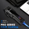 JAMAKY Professional Hair Clippers for Men, Black Barber Shop Clipper, Ceramic & Carbon Steel Blades Rechargeable Hair Trimmer for Home Use