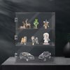 Acrylic Display Case 3 Tier Clear Display Case with Cabinet Door Desktop Dustproof Collectibles Showcase for Figures, Doll, Toy, Souvenir, Dessert, 11 x 4.7 x 14.2in