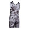 KO Sports Gear - Unisex Wrestling Singlet (Reaper Skull, Youth Medium)