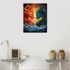 Blue and Red Dragon Paint by Number for Adults Animal/Wildlife Oil Paintings Seascape Paintwork DIY Kids Beginner Brushes Acrylic Pigment for Home Bedroom Decoration Gift 16''x20''Inch（Without Frame)