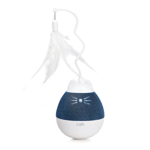 Catit PIXI Spinner, Treat Dispensing Cat Toy, Blue